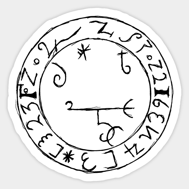 Beelzebub Circle from Grimorium Verum Sticker by MacSquiddles